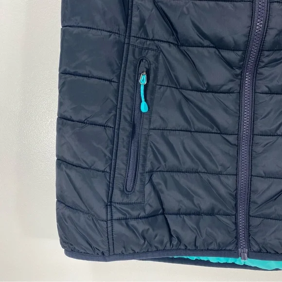 Vineyard Vines Quilted Navy Blue Turquoise Aqua Mountain Weekend Puffer Vest S - Picture 8 of 12